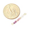 Faceted Round Natural Quartz Crystal & Ruby & Pink Tourmaline Beaded Connector Charms PALLOY-JF03530-09-4