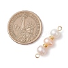 Natural Cultured Freshwater Pearl Two Sides Polished Beaded Links Connector Charms PALLOY-JF04969-2