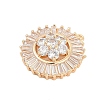 Brass Micro Pave Cubic Zirconia with Glass Pendants KK-Q026-15G-2