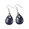 Natutal Dyed Lapis Lazuli Dangle Earrings EJEW-F343-A09-2