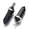 Bullet Synthetic Blue Goldstone Pointed Pendants X-G-F295-03H-2