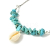 Natural Shell Charms Slider Bracelet BJEW-TA00365-02-2