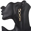 Brass Oval Dangle Stud Earrings EJEW-JE06686-3