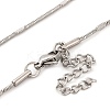 Non-Tarnish 304 Stainless Steel Round Snake Chain Necklaces for Women NJEW-G140-11P-3