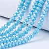 Electroplate Glass Beads Strands EGLA-A034-P6mm-B15-1