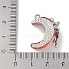 Platinum Alloy Resin Rhinestone Glass Pendants FIND-U017-08P-01-3