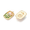 Rack Plating Alloy Enamel and ABS Imitation Pearl Pendants ENAM-T024-82A-G-2