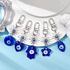 Horse Eye/Heart/Star/Hamsa Hand/Flat Round with Evil Eye Lampwork Pendant Decorations HJEW-JM01997-2