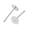 Tarnish Resistant 304 Stainless Steel Flat Round Blank Peg Stud Earring Findings X-STAS-S028-24-3