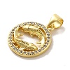 Zodiac Theme Brass Micro Pave Cubic Zirconia Pendants KK-M273-05B-G-2