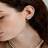 1Pair 925 Sterling Silver Clear Cubic Zirconia Star Stud Earrings EJEW-LP0012-18-1