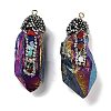 Electroplated Raw Rough Natural Quartz Crystal Big Pendants G-B077-04A-07-1