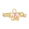 Brass Micro Pave Cubic Zirconia Fold Over Clasps KK-K389-012G-1
