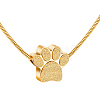 Paw Print Urn Ashes Necklace NJEW-WH0024-01G-1