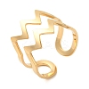 Double Layer Wave 304 Stainless Steel Open Cuff Rings for Women LS-RJEW-N048-08G-1