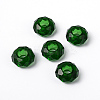 Fascinating No Metal Core Rondelle Dark Green Charm Glass Large Hole European Beads Fits Bracelets & Necklaces X-GDA007-18-1