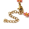 304 Stainless Steel Flower Link Bracelets for Women BJEW-C076-02C-01-3