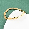 304 Stainless Steel Rhombus Link Chain Bracelets for Men Women BJEW-G766-04G-3