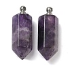 Natural Amethyst Perfume Bottle Pendants G-H332-09P-03-1