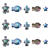 15Pcs 5 Styles Rack Plating Rainbow Color Alloy Beads FIND-YW0006-10-1