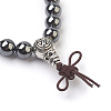 Non-Magnetic Synthetic Round Hematite Stretch Bracelets BJEW-JB03845-03-2
