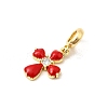 Brass Micro Pave Clear Cubic Zirconia European Dangle Charms KK-C113-13B-G-2
