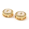 Brass Micro Pave Clear Cubic Zirconia Slide Charms KK-K342-09G-01-3