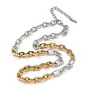 Two Tone 304 Stainless Steel Cable Chain Necklaces for Women NJEW-G173-01GP-2