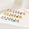316L Stainless Steel Cubic Zirconia Cartilage Earrings for Women WGF6ABA-21-3