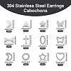 120Pcs 12 Styles 304 Stainless Steel Cabochons STAS-TA0002-71-3