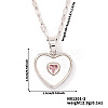 Chic Heart-shaped Brass Clear Cubic Zirconia Pendant Dapped Chain Necklace for Women UE8896-2-1