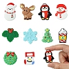 10Pcs 10 Styles Christmas Food Grade Eco-Friendly Silicone Focal Beads SIL-YW0001-30-1
