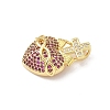 Brass Micro Pave Clear Cubic Zirconia Pendants KK-B141-33G-2