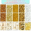 DIY Glass Seed & Synthetic Turquoise & Natural Cowrie Shell Bracelets Making Kits DIY-FS0007-11B-2