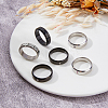 6Pcs 6 Styles Sun & Moon & Star 304 & 201 Stainless Steel Band Rings Set RJEW-FI0001-09-5
