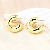 Rack Plating Brass C-shape Stud Earrings EJEW-G288-32D-G-5