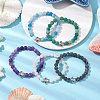 Dyed Natural Weathered Agate Round Beads Stretch Bracelets BJEW-JB11080-5