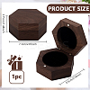 Hexagon Shaped Wooden Couple Ring Boxes with Magnetic Hinged Lid AJEW-WH0695-028-2