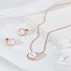 1 Set Alloy & Round Imitation Pearl Pendant Necklaces & Stud Earrings Sets SJEW-LP0001-57RG-3