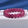 Oval Natural Malaysia Jade Beaded Stretch Bracelets G-P589-02A-05-2
