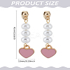 1 Pair Shell Pearl Dangle Earrings EJEW-LP0010-03-2