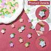 60Pcs 6 Colors Glass Pendants PALLOY-CJ00062-3
