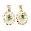 Brass Micro Pave Clear Cubic Zirconia Pendants KK-L211-007G-1
