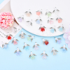 10Pcs Acrylic & Imitation Pearl Flower Angel Pendants PALLOY-YW00055-01-4