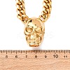 304 Stainless Steel Skull Pendant Cuban Link Chain Necklaces NJEW-C099-06G-5