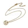 Brass Micro Pave Clear Cubic Zirconia Ring with Snake Pendants Necklaces LS-NJEW-K280-03A-G-2
