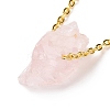 Natural Rose Quartz Irregular Nugget Pendant Necklace G-E155-03G-02-2