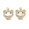 Brass Micro Pave Clear Cubic Zirconia Pendants KK-K365-22G-1