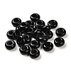 Natural Obsidian European Beads G-R488-02F-1