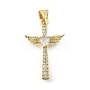 Brass Micro Pave Cubic Zirconia Pendants KK-Q066-40G-01-1